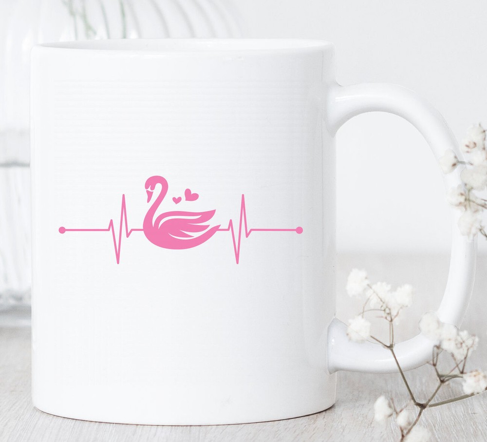 Cute Swan Heartbeat Mug for Swan Lovers - Perfect Gift Idea