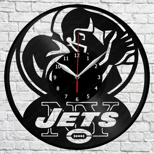 New York Jets Vinyl Clock Record Wall Clock Decor Fan Art Home 3321