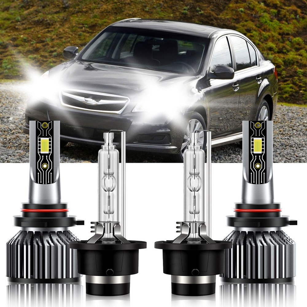 9005 D4S LED HID Headlight Bulbs Combo High Low Beam For Subaru Legacy 2015-2018