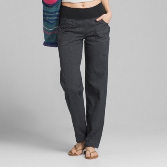 Prana Pants Womens Medium Gray Summit Camp Hike Yoga Athleisure Gorpcore Crop