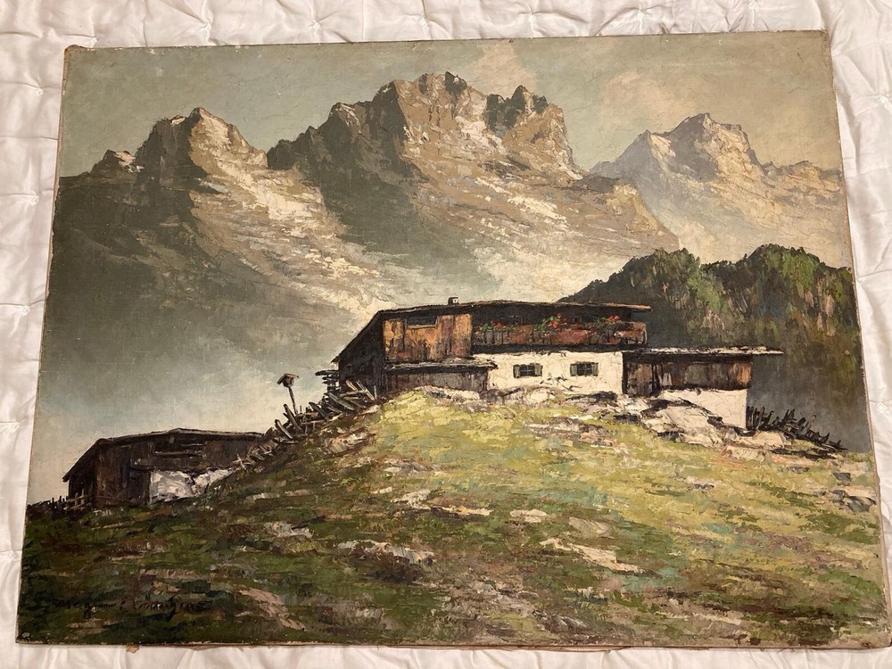Swiss Mountains Oil Painting