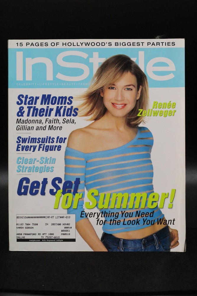 InStyle May 2001 Renee Zellwegar Cover Star Moms Madonna Ed Burns In Style VF