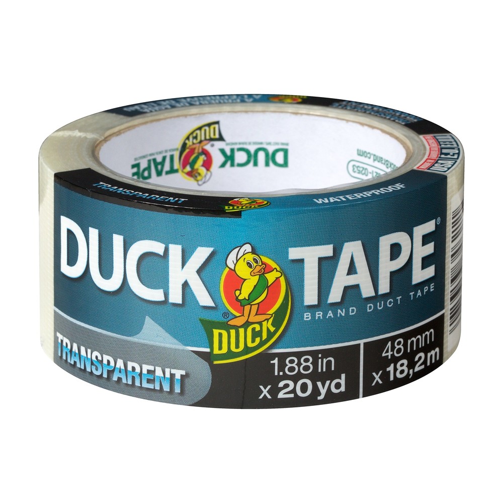 Duck Brand 241414 Single Roll Transparent Duct Tape, 1.88