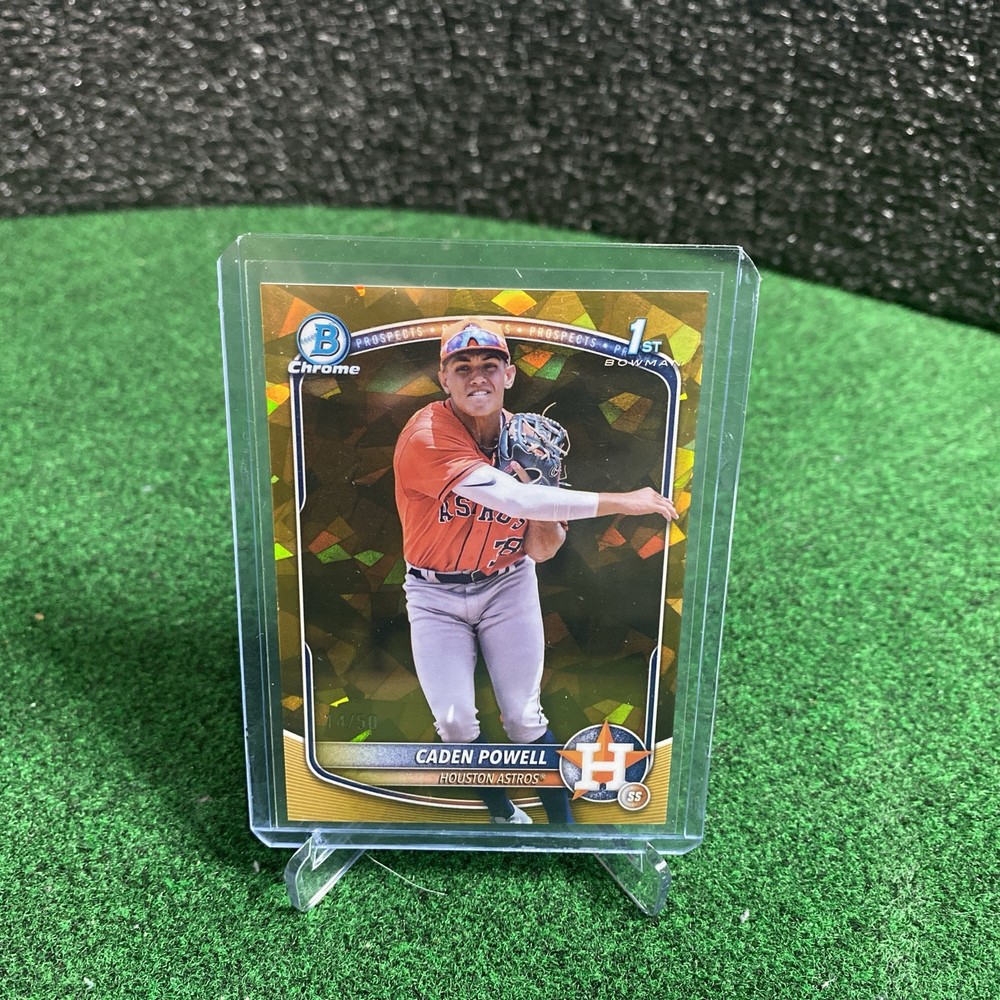 2025 Bowman Chrome Sapphire Caden Powell #BCP-212 1st Gold Refractor /50 Astros