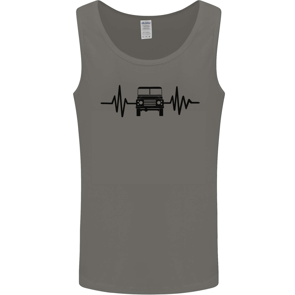 4X4 Off-Road Racing Heartbeat Design Men's Vest Tank Top