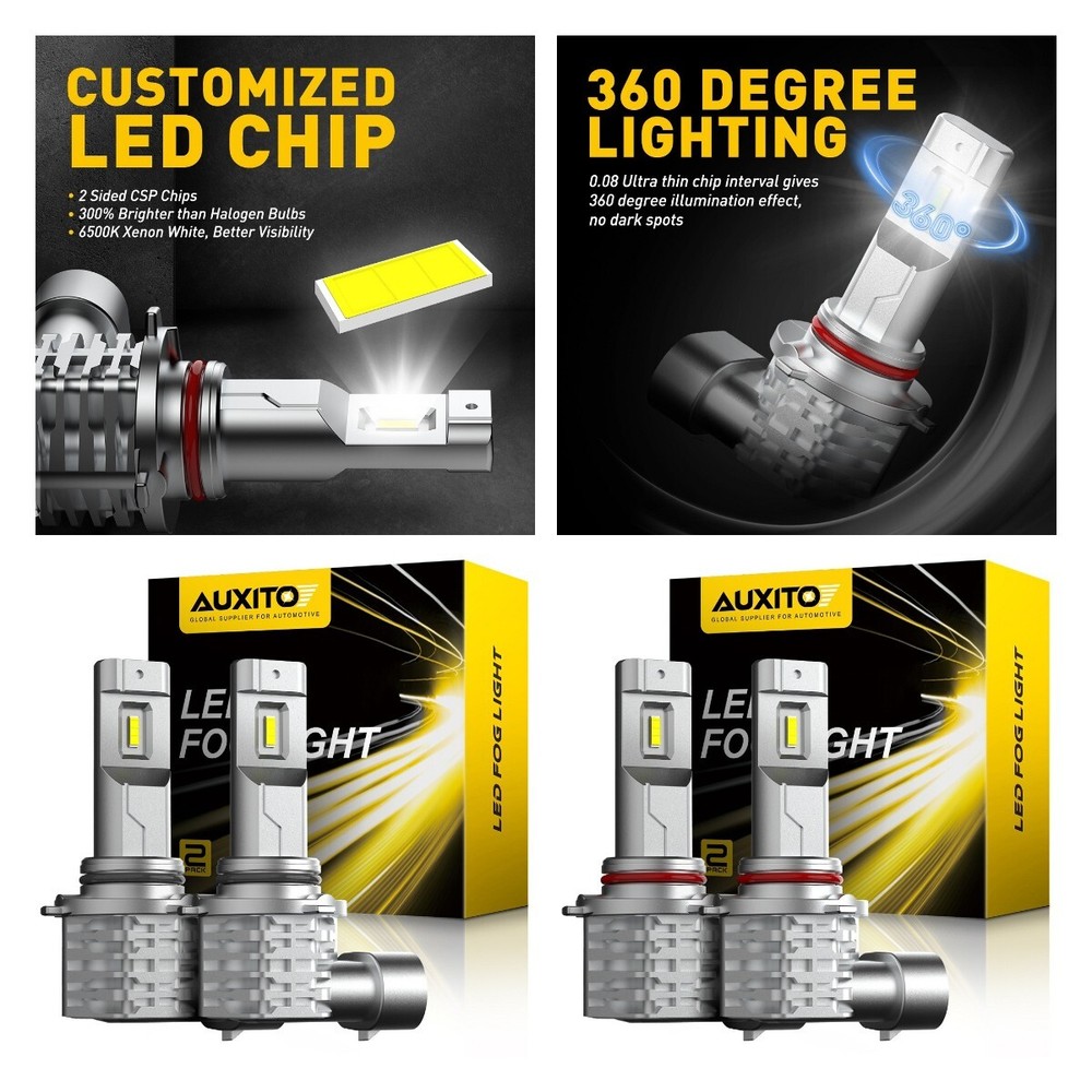 CSP 9005 9006 LED Headlight Kit Combo Bulbs 6000K High Low Beam White Bright M4
