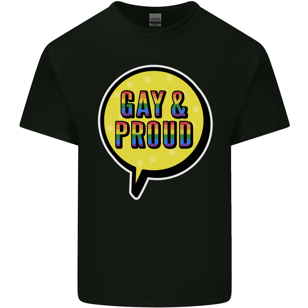 Gay and Proud LGBT Pride Awareness Mens Cotton T-Shirt Tee Top