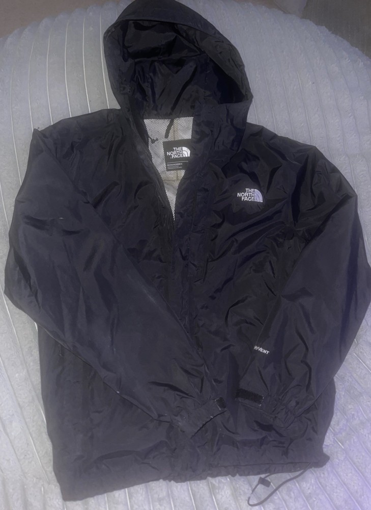 North Face Men’s Black Hooded Jacket Size Medium