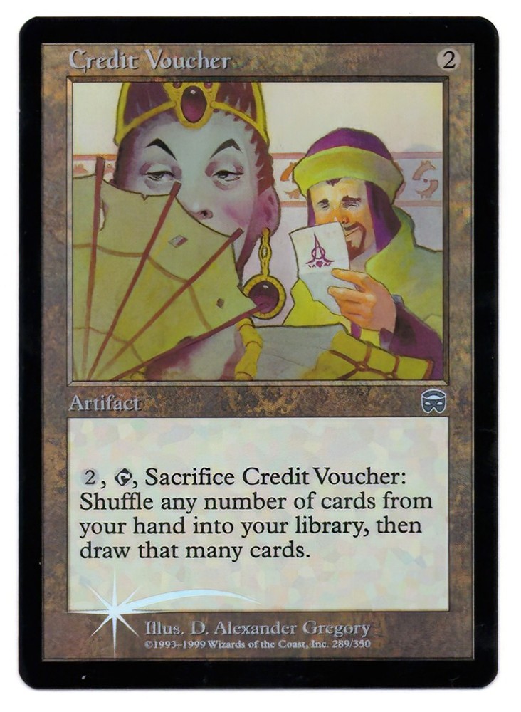 Credit Voucher FOIL, Mercadian Masques, UC Artifact, NM, D. Alexander Gregory-image
