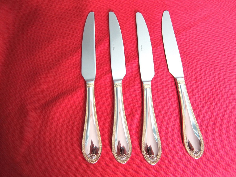 Towle Sinclair Gold Dinner Knives Set of 4 Stainless Steel Gold Trim Vietnam New