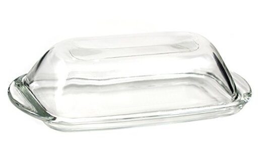 Clear Glass Butter Dish with Lid - Single Serving