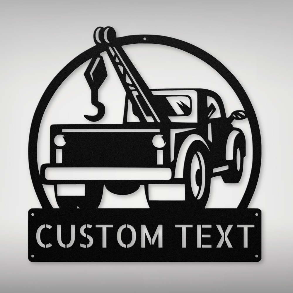 Custom Tow Truck Metal Sign Durable Wall Decor for Tow Truck Lovers
