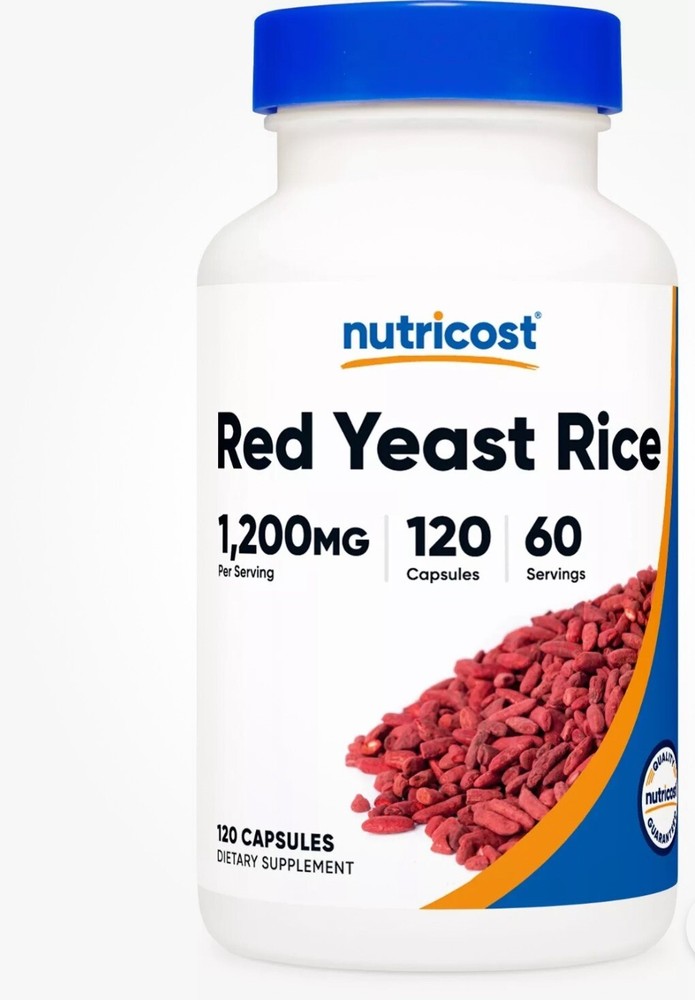 Red Yeast Rice 1200mg 120 Capsules Non-GMO Gluten Free Veggie Capsules 60 Servings