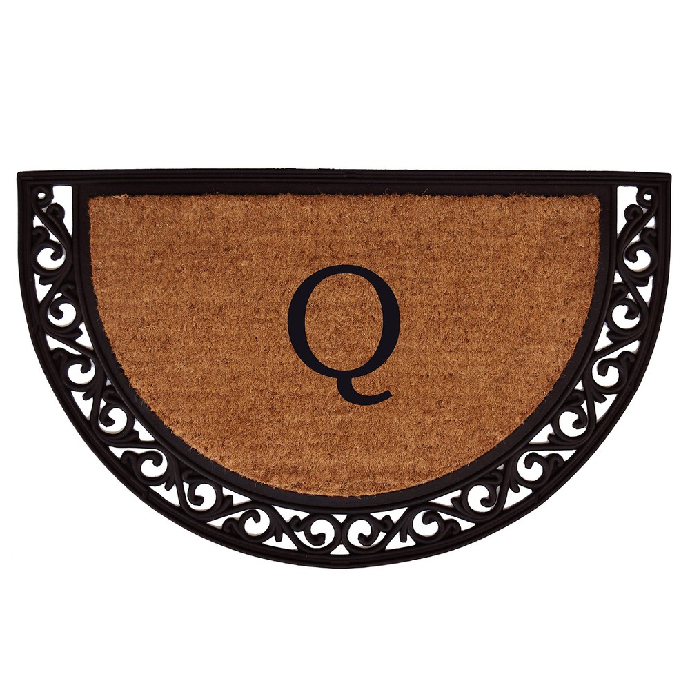 100102436Q Ornate Scroll Heavy-Duty Monogrammed Doormat (Letter Q)