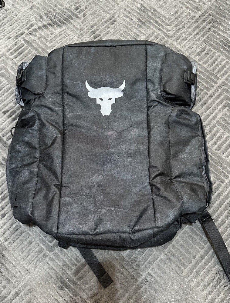 Under Armour PRJCT-3 Duffle Backpack Gym Casual Black Blue Camo