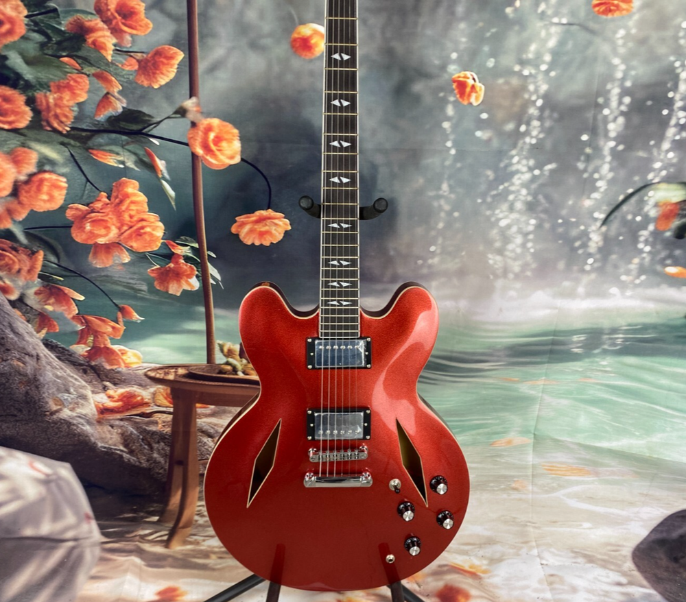 Semi Hollow DG335 Electric Guitar Red Maple Body High Quality Limited Edition-image