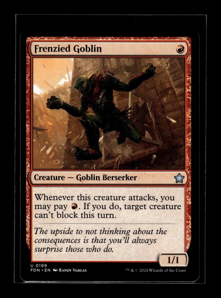 Frenzied Goblin MTG Foundations #199 FDN Near Mint Nonfoil  