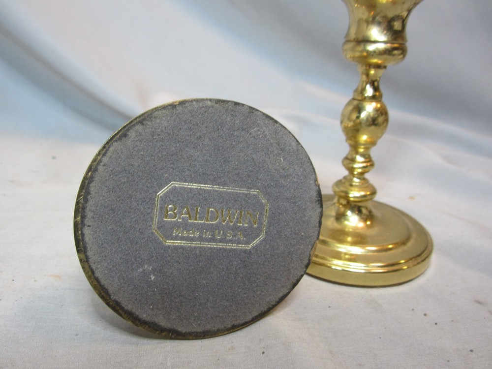 Vintage Baldwin Brass Candlestick Holders 4.75 Inch Set of 2