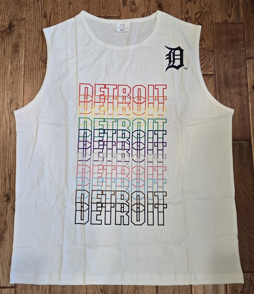 DETROIT TIGERS PRIDE DAY Rainbow TANK TOP SHIRT SGA 2024 Sz XL NEW-image