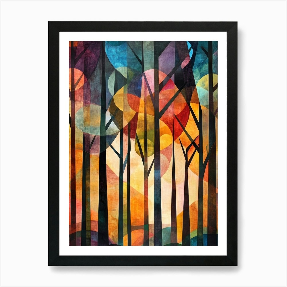 Framed Trees At Sunset 2 Art Print Canvas Wall Decor