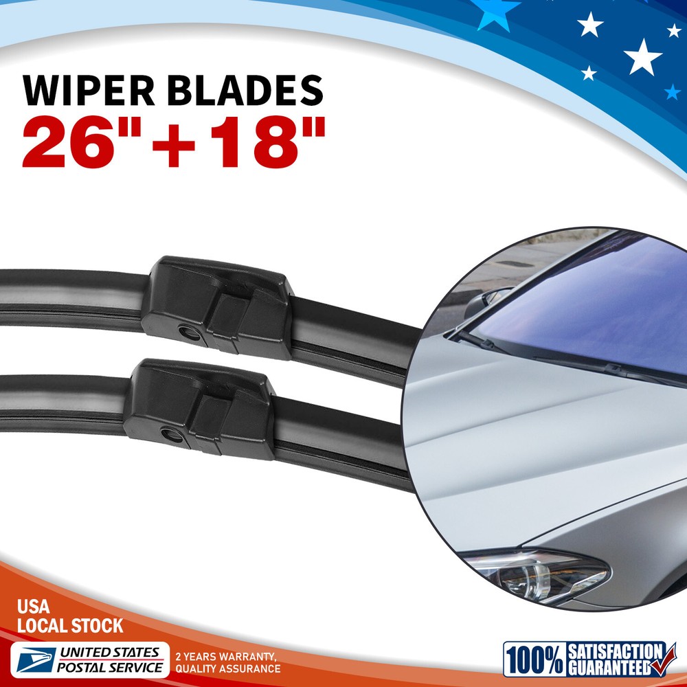 26-18 Inch Premium Hybrid Silicone Wiper Blades Set Side Pin OEM
