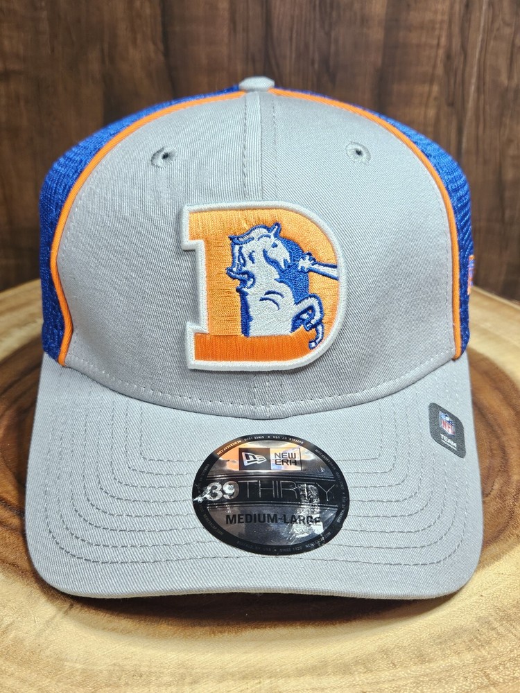 Denver Broncos New Era 39Thirty Stretchfit Hat Cap Size M/L Retro Logo NFL
