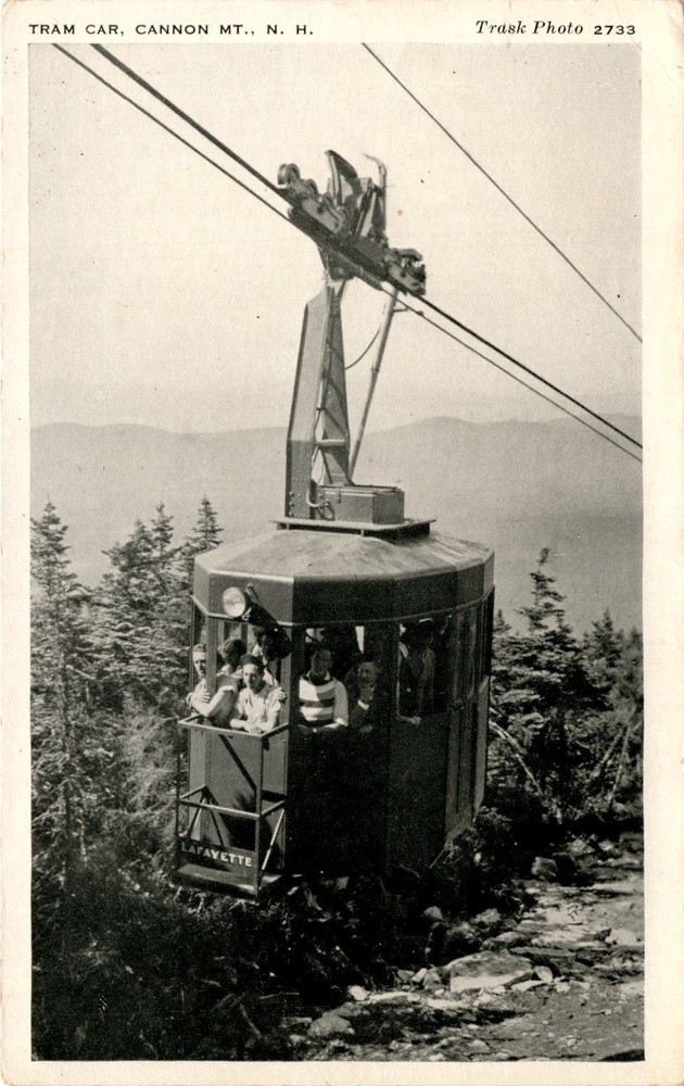 TRAM CAR, CANNON MT., N. H., Trask Photo, LAFAY Postcard