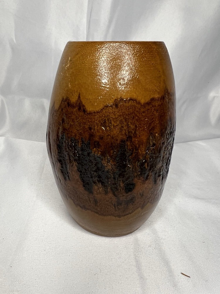 Vintage MCM Burl Wood Hand Turned Vase 10.5 Inch Mid Century