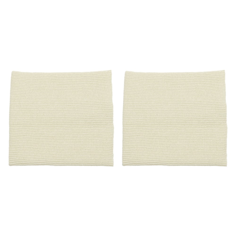 7.5x9cm Elastic Cuffs Ribbed Trims Cotton Fabric Knit Stretch Band Beige/ 2pcs