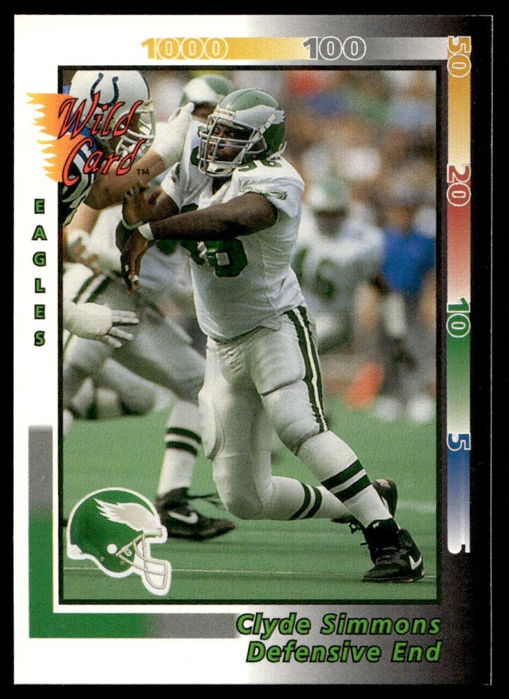 1992 Eagles Wild Card Clyde Simmons #13 Football Card