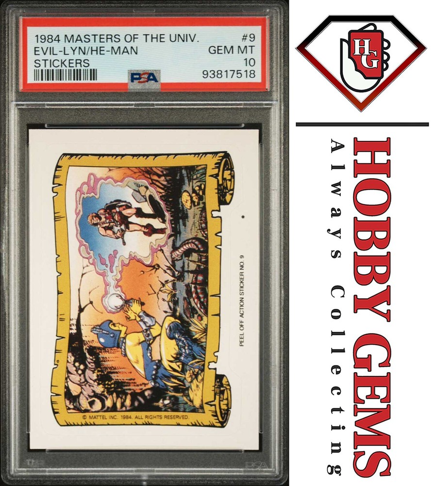 EVIL-LYN & HE-MAN 1984 MOTU PSA 10 Sticker #9 C5 Graded Mint