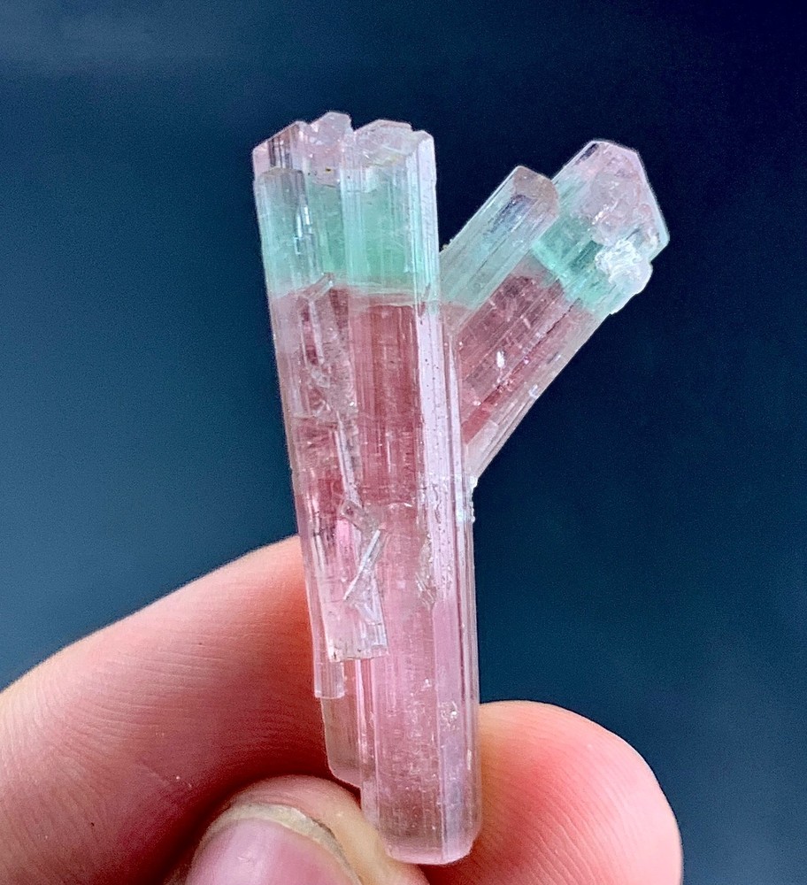 35 Carat Bicolour Tourmaline crystal specimen from Afghanistan