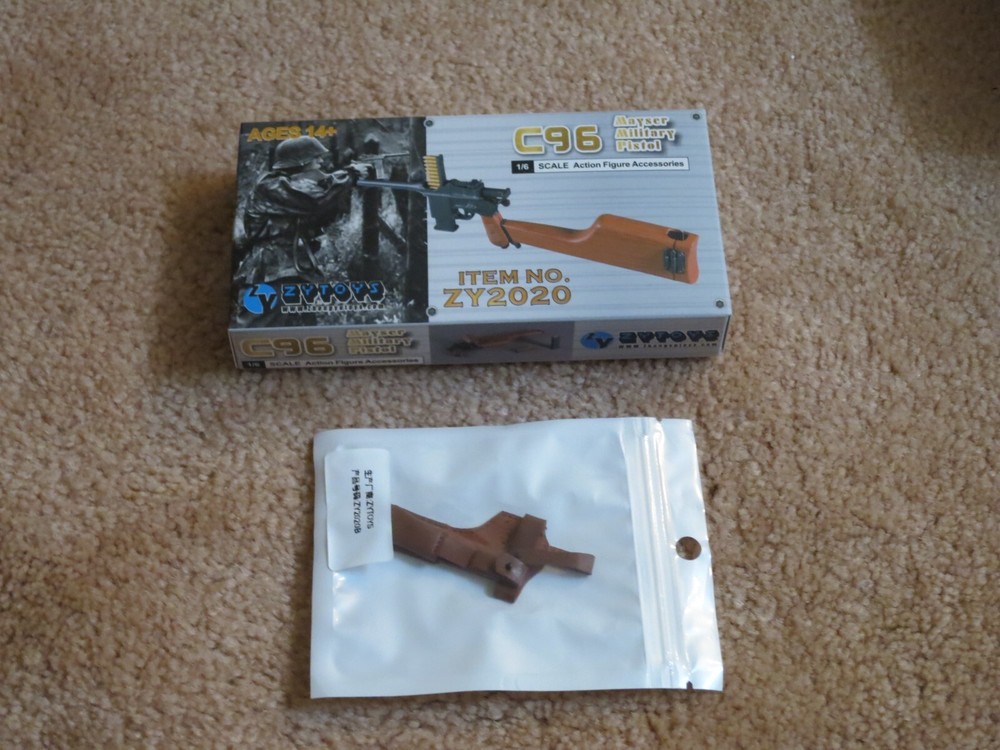 ZY TOYS C96 Mauser Pistol Set w/Holster #ZY2020 & #ZY2020B NEW For 12