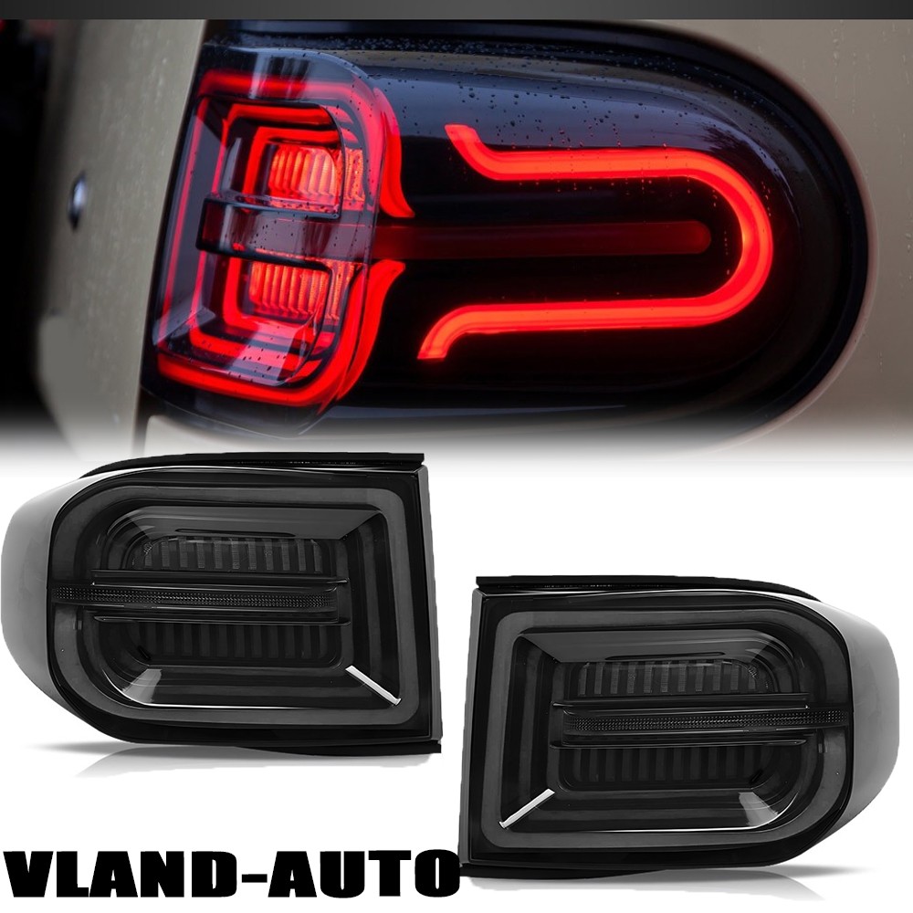 LED Tail Lights For 2007-2014 Toyota FJ Cruiser Smoke Rear Lamps DRL w/Animation