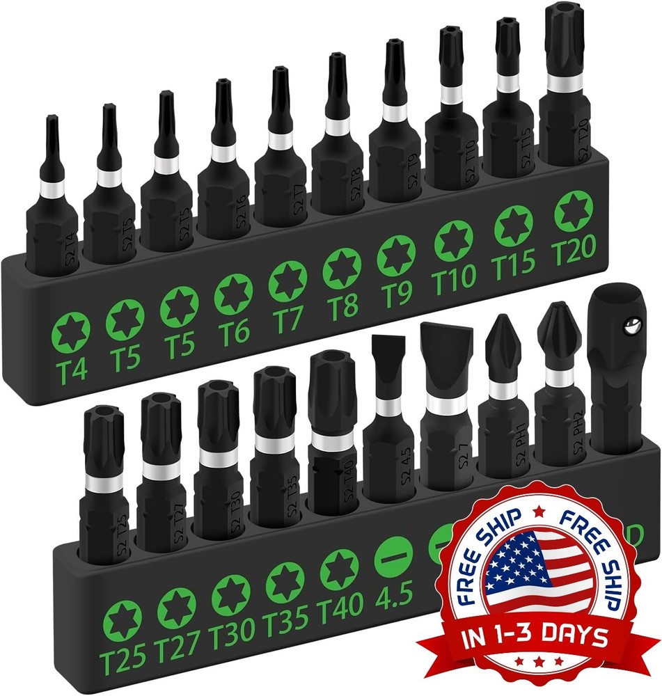 Juego De Puntas Torx De Seguridad Magnéticas Para Taladro Impacto T4-T40 20 PCS.