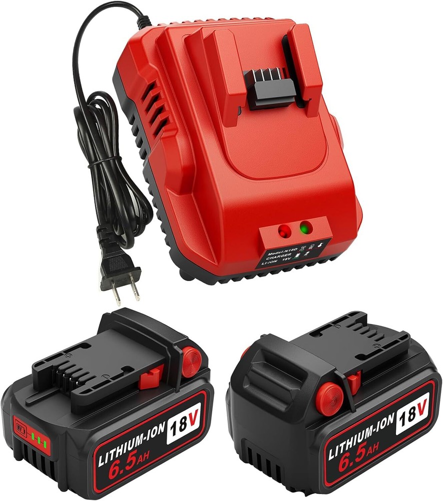 Upgraded 2-Pack 6.5Ah M-18 18V Lithium Battery for Milwaukee Tools