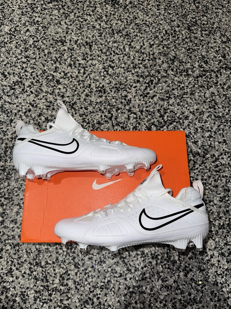 Nike Huarache 9 Varsity Lacrosse LAX Cleats White Black FD0090-101 Size 8.5-13