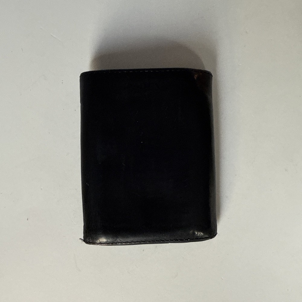 Coach Men's Black Calf Leather Trifold Wallet