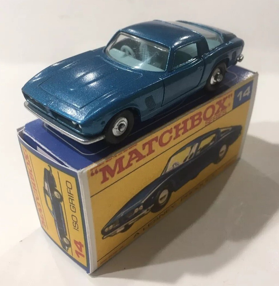 Matchbox Lesney 14 Iso Grifo With Reproduction Box 13 Iso Grifo Rare F Box.