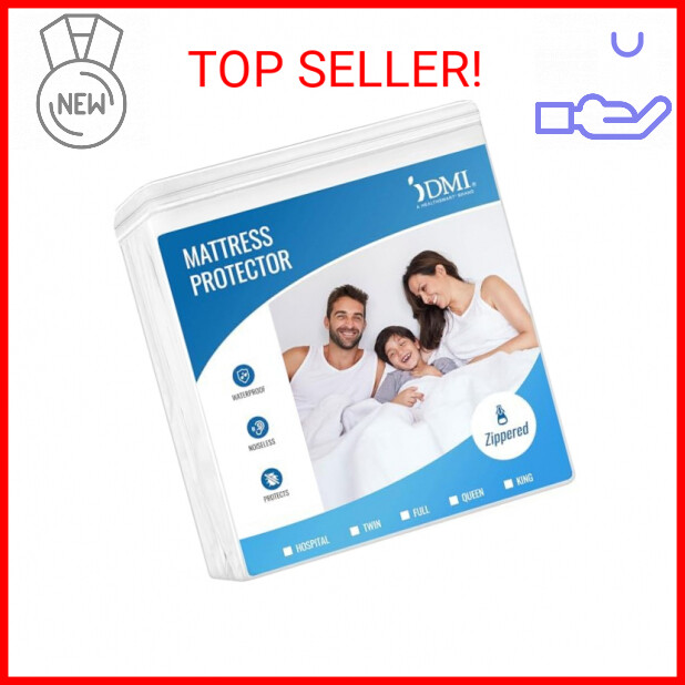 DMI Waterproof Mattress Protector and Mattress Cover, Encased Zippered Fit, Twin