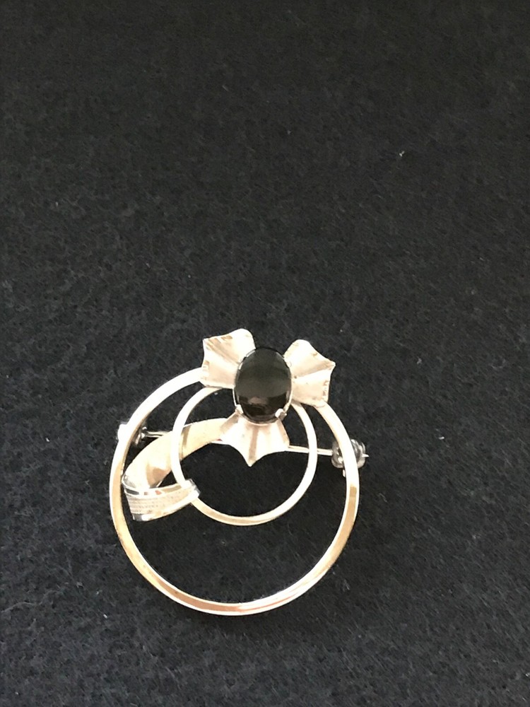 Vintage 1950 DCE Sterling with Onyx Brooch