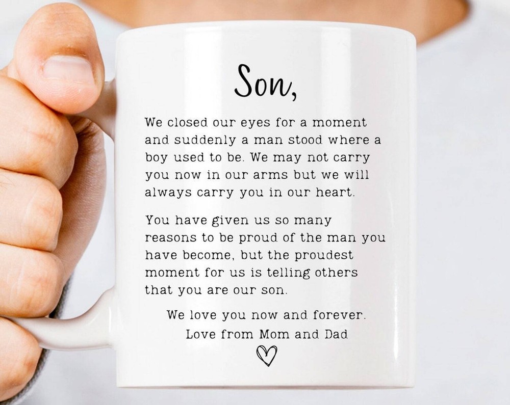 Personalised Son Coffee Mug Custom Name Mug Sentimental Gift For Son Wedding Day