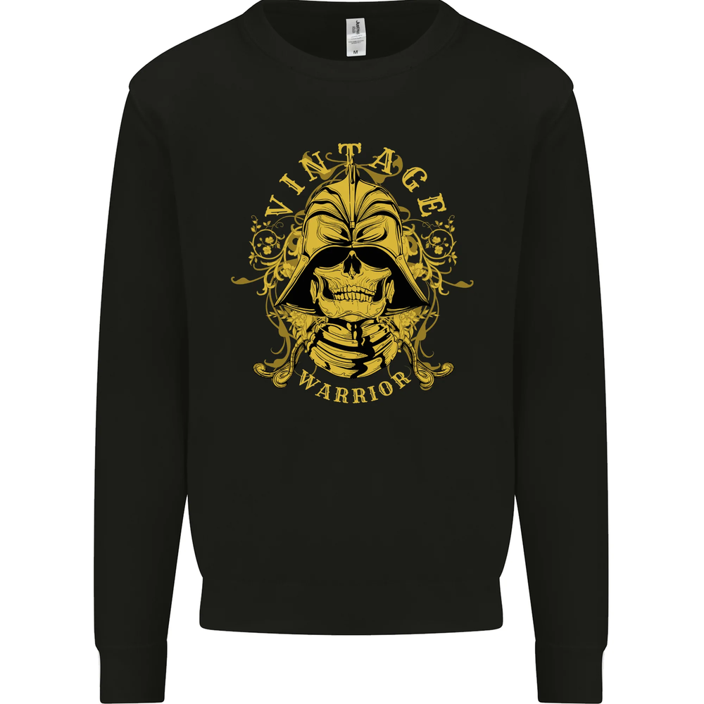 Vintage Warrior Samurai Bushido MMA Skull Mens Sweatshirt Jumper