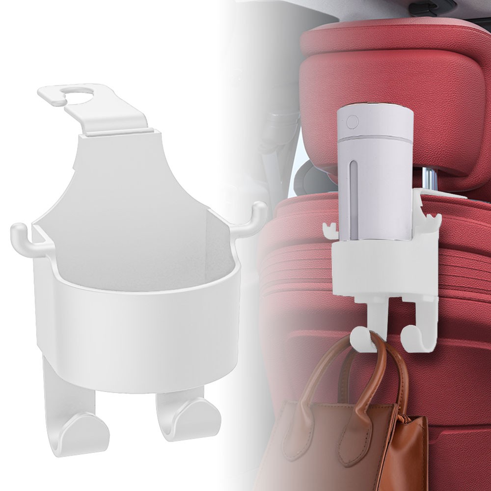Car Seat Organizer with Drink Holder and Storage Hooks