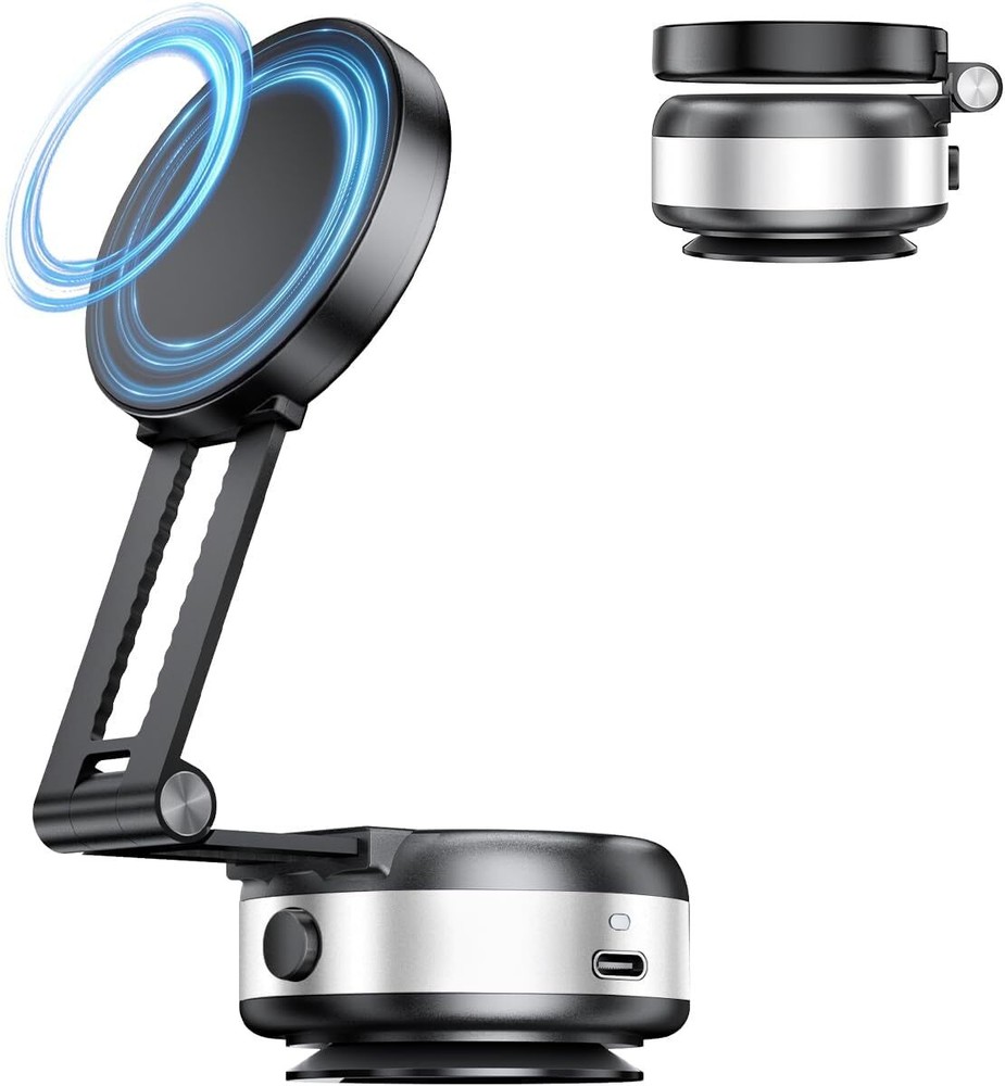 Electric Vacuum Suction Magnetic Car Phone Holder for iPhone,Foldable Adjustable