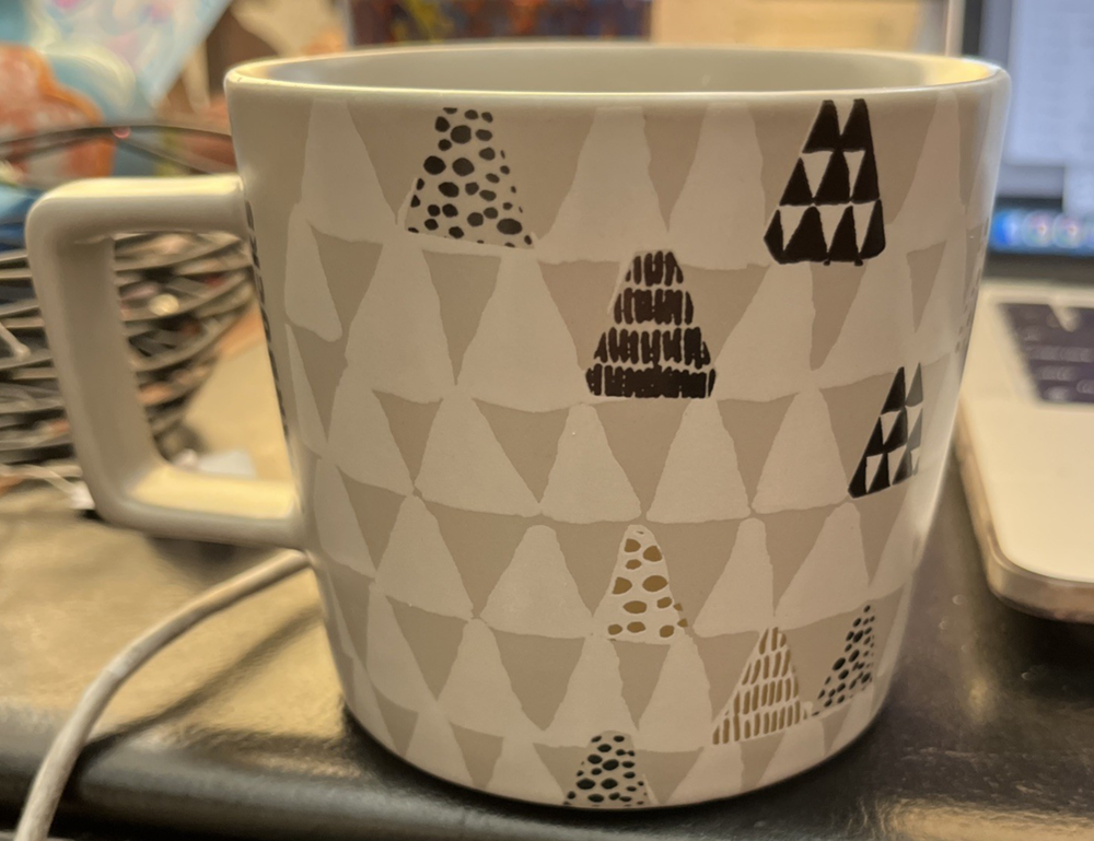 Starbucks Gray Geometric Christmas Tree Coffee Mug 2016 Holiday