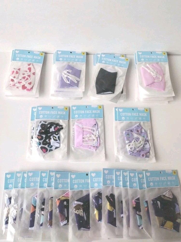 Youth Cotton Face Masks 35-Pack Soft Breathable Comfortable