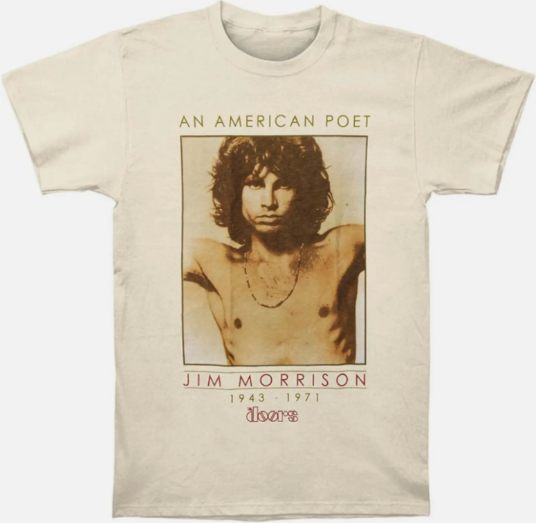 SALE The Doors Jim Morrison American Poet Vintage White T Shirt S-4XL