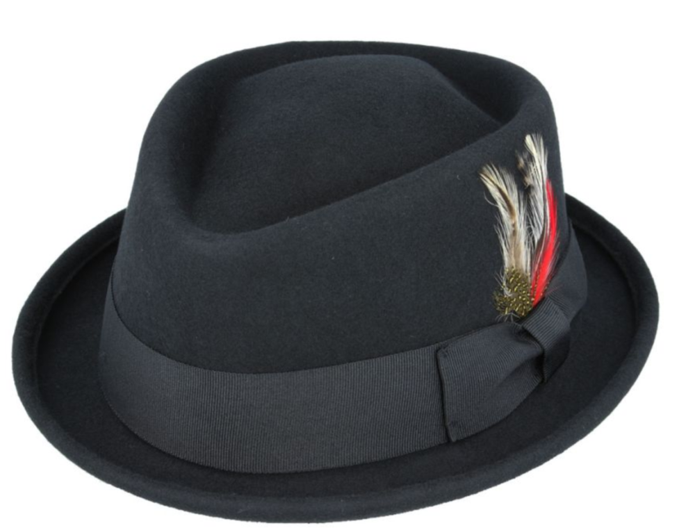 Diamond Crown Pork Pie Hat 100% Wool Felt – 5 Colors – Travel Ready Fedora