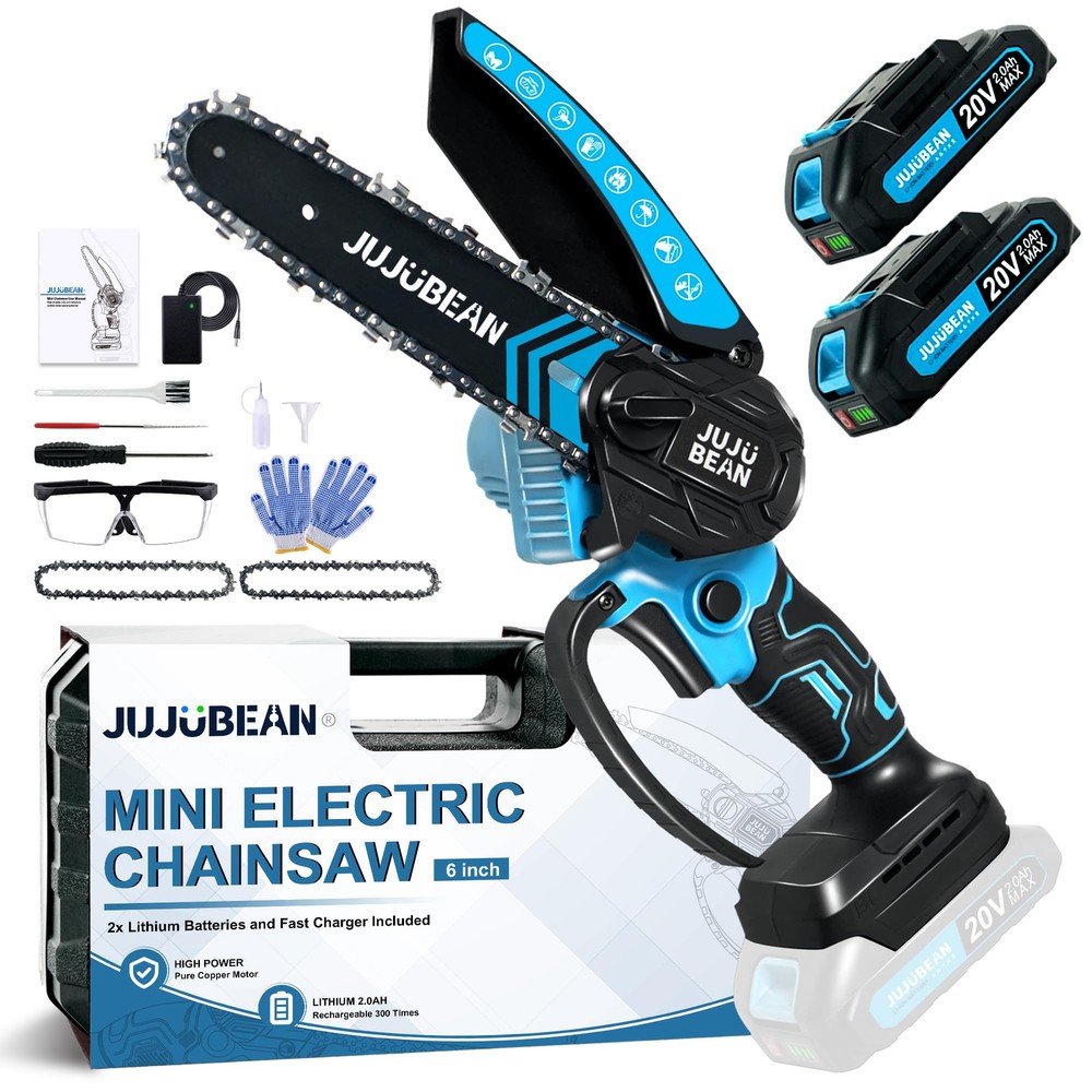 Mini Chainsaw 2025-6 Inch Battery-Powered Electric Chainsaw Kit with Recharge...